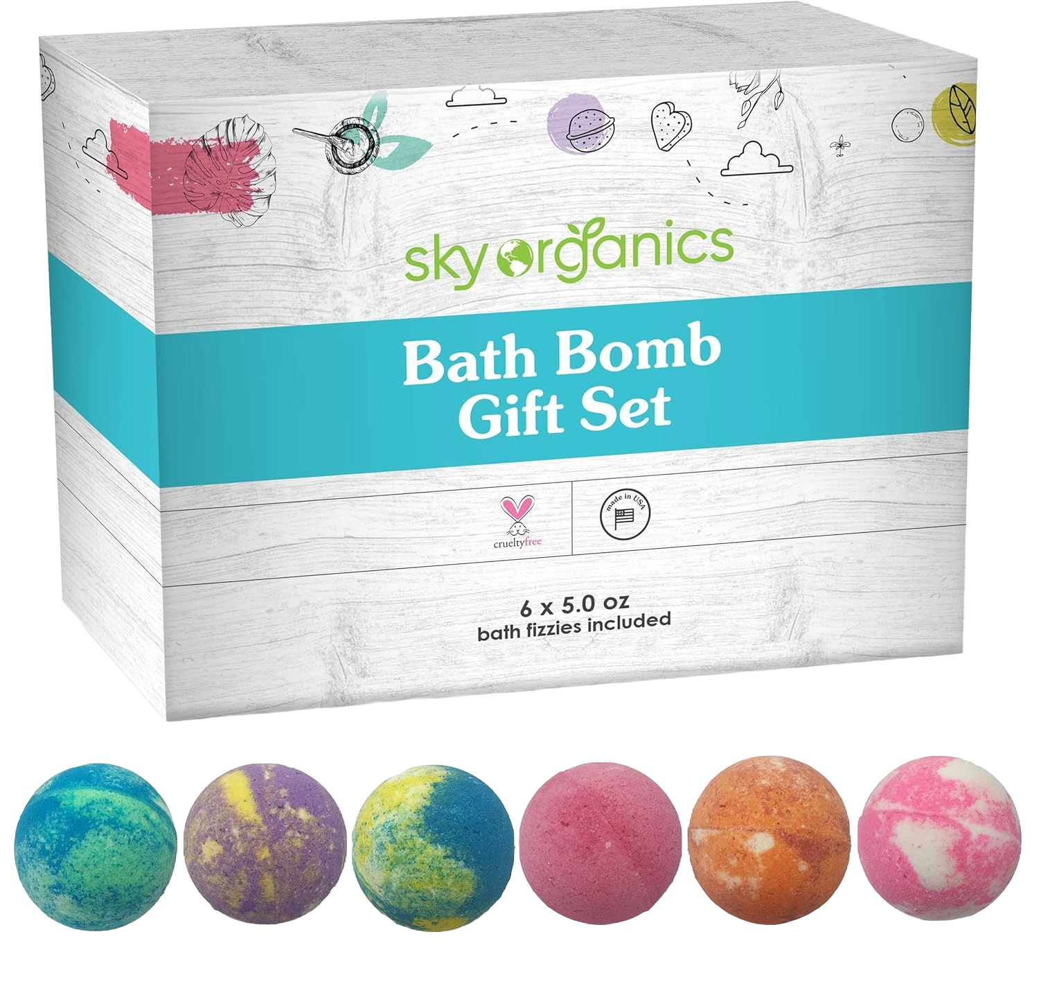 Sky Organics Organic Bath Bombs Set