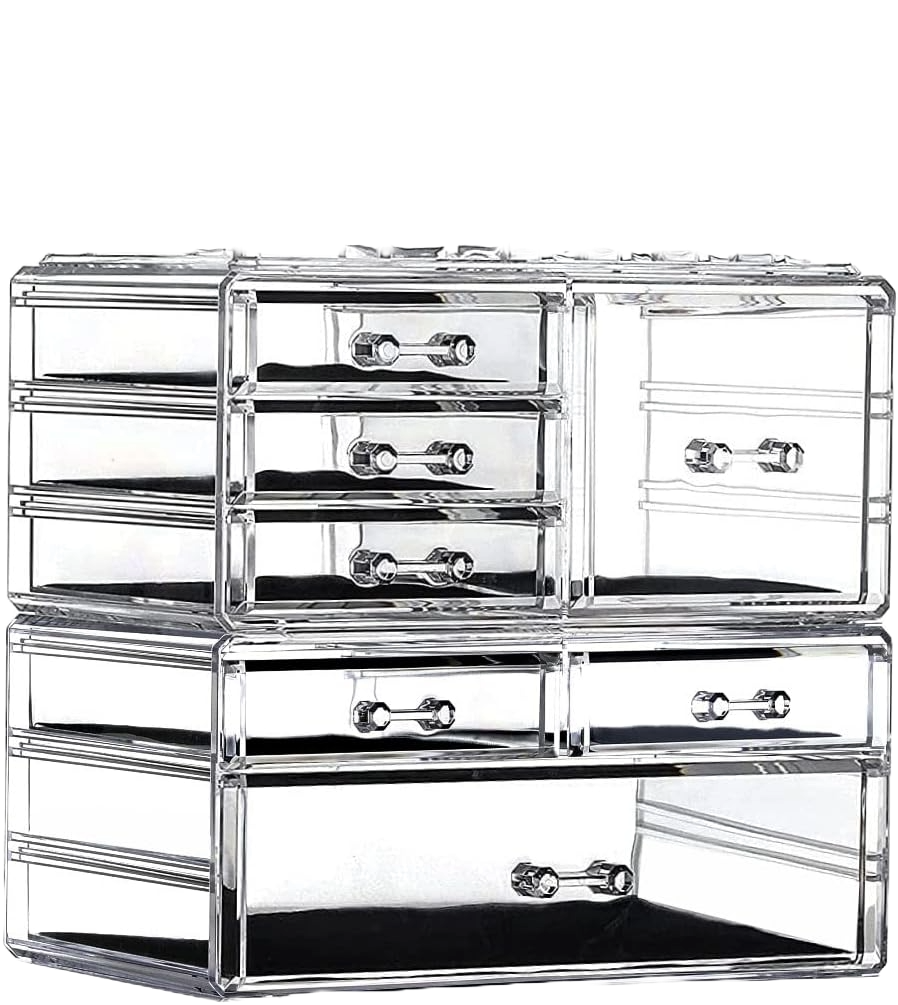 Cq acrylic Large 7 Drawers and 16 Grid Makeup Organizer