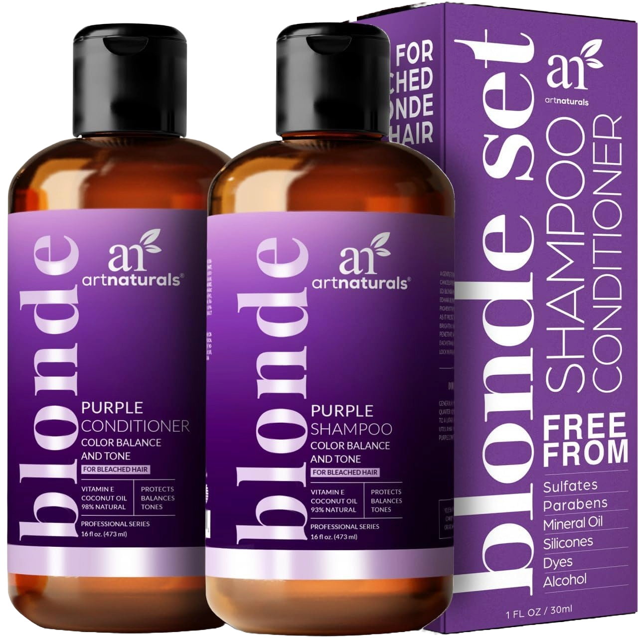 ArtNaturals Purple Shampoo and Conditioner Set