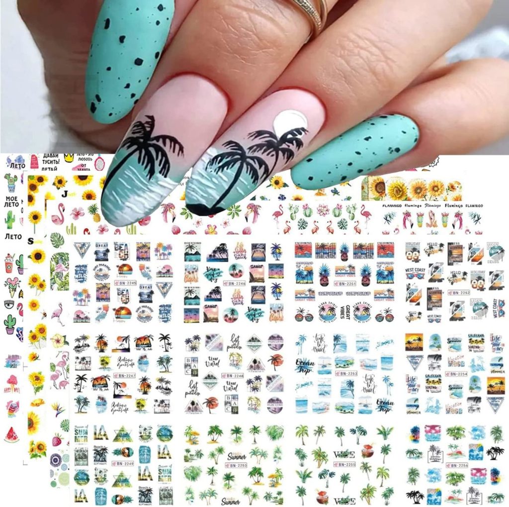 AORAEM 48 Sheets Nail Art Stickers Set