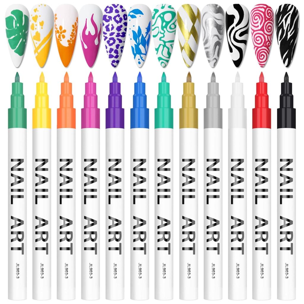 12 Color 3D Nail Art Pens Set by Kalolary