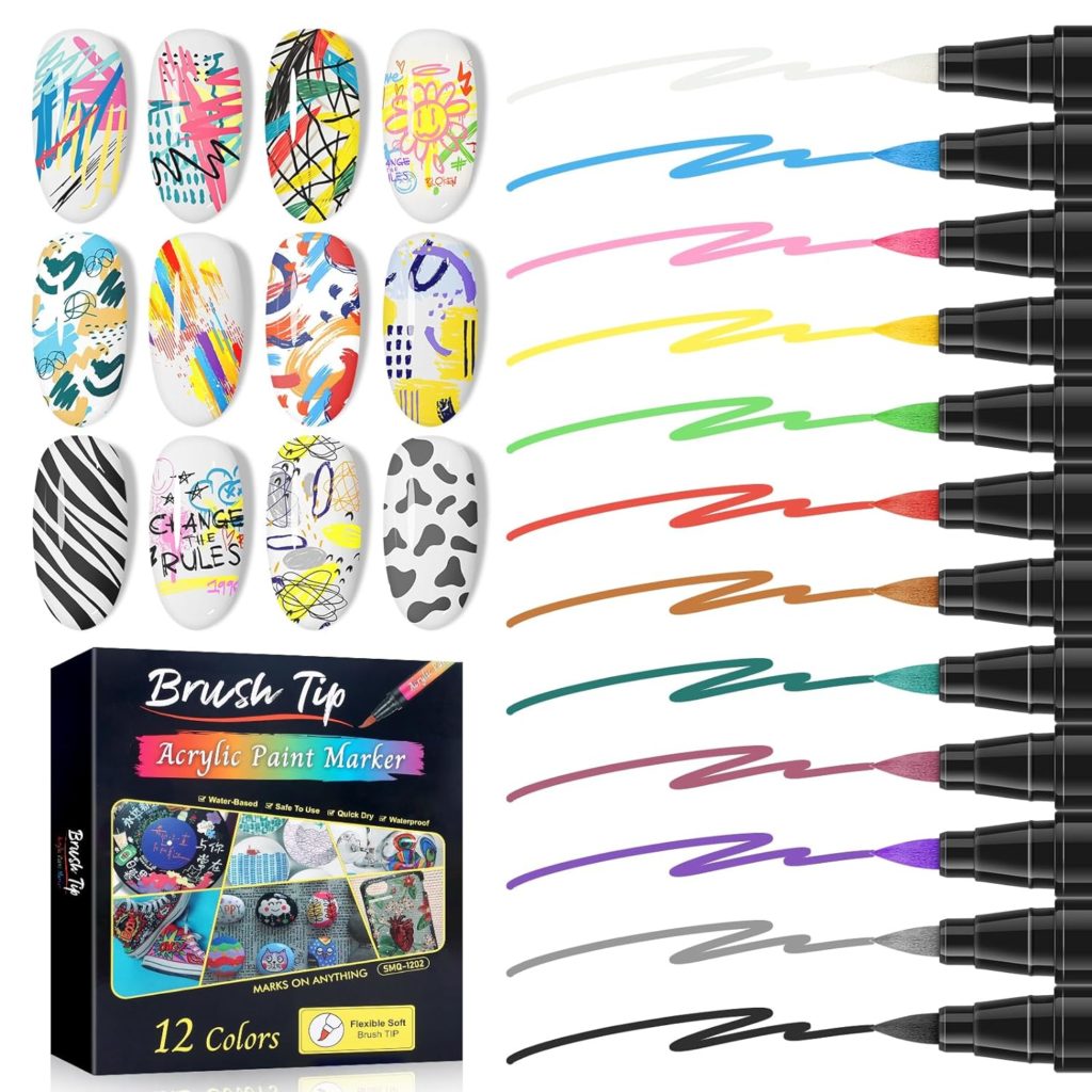 Saviland Nail Art Pens Set - 12 Colors