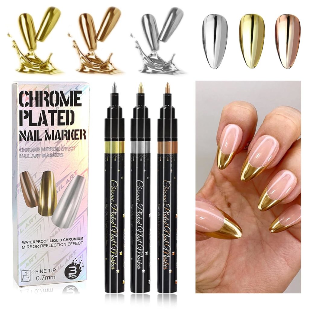 Gorvalin Metallic Chrome Nail Art Pens