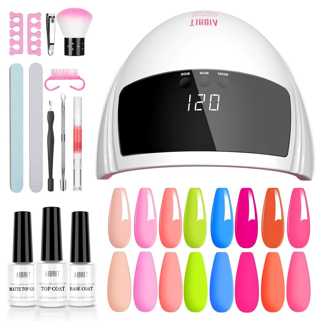 Aibrit Gel Nail Polish Kit with UV LED Light