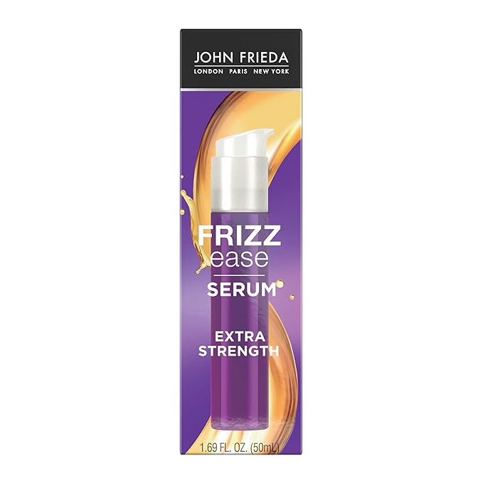 John Frieda Frizz Ease Extra Strength Serum for Thick & Coarse Hair | With Argan & Oils | Provides Heat Protection | For Healthy, Hydrated Hair | Instantly Smooths Frizz | 1.69 Oz