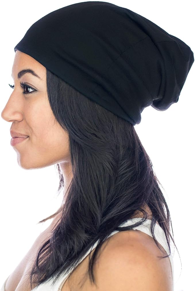 Grace Eleyae GE Women's Satin Lined Sleep Cap Slap Silky Beanie Soft Smooth & Stylish Hair Care Hat