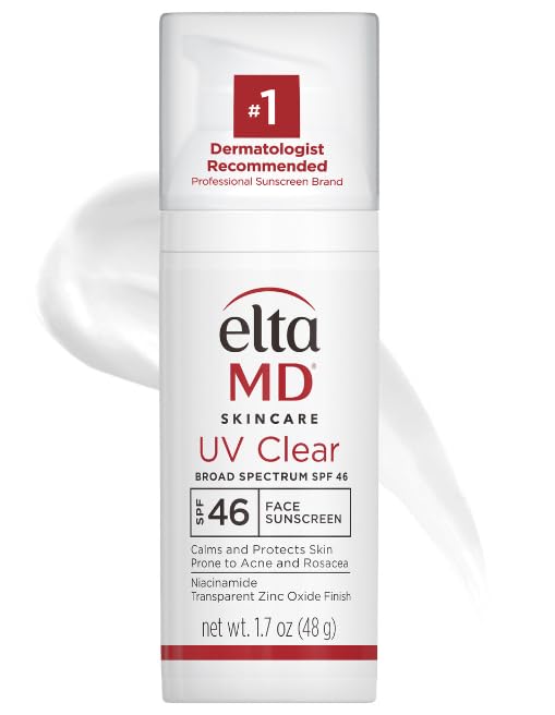 EltaMD UV Clear Face Sunscreen SPF, Oil-Free Sunscreen with Zinc Oxide, Dermatologist Recommended